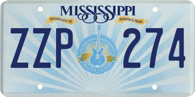 MS license plate ZZP274