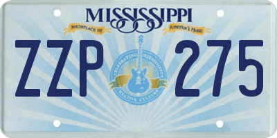 MS license plate ZZP275