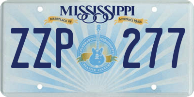 MS license plate ZZP277