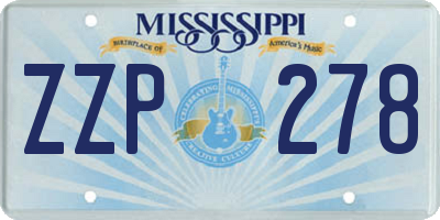 MS license plate ZZP278