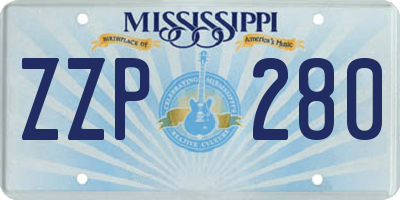 MS license plate ZZP280