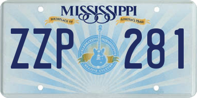 MS license plate ZZP281