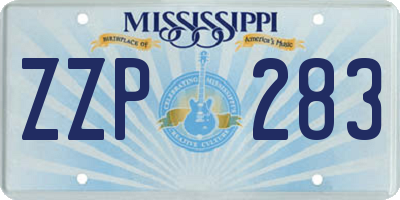 MS license plate ZZP283