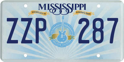 MS license plate ZZP287