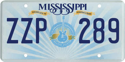 MS license plate ZZP289