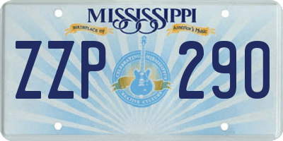 MS license plate ZZP290