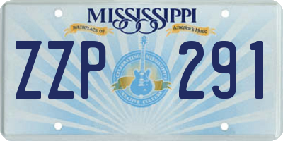 MS license plate ZZP291