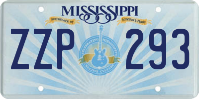 MS license plate ZZP293