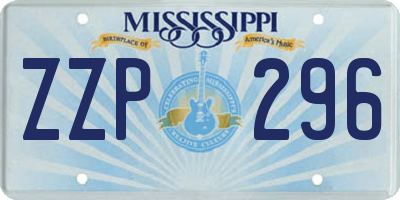 MS license plate ZZP296