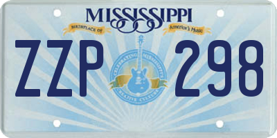 MS license plate ZZP298