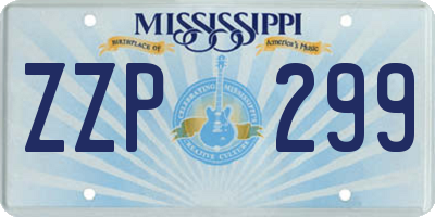 MS license plate ZZP299