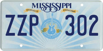 MS license plate ZZP302