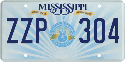 MS license plate ZZP304