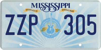 MS license plate ZZP305