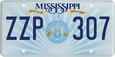 MS license plate ZZP307