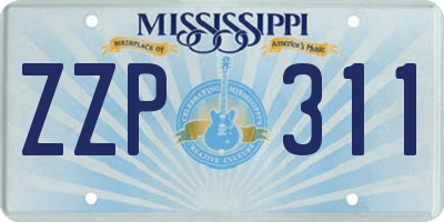 MS license plate ZZP311