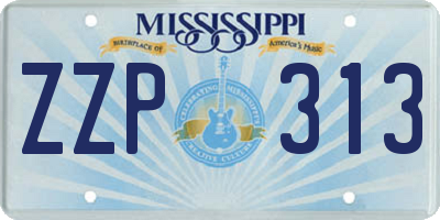 MS license plate ZZP313