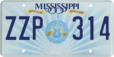 MS license plate ZZP314