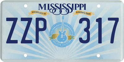 MS license plate ZZP317