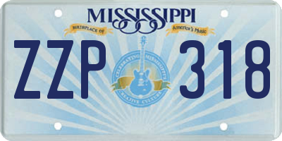 MS license plate ZZP318