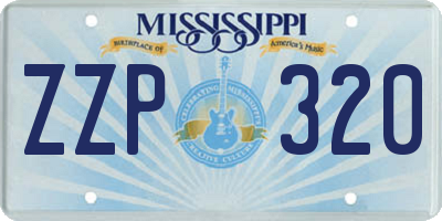 MS license plate ZZP320