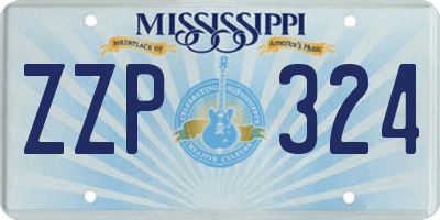 MS license plate ZZP324