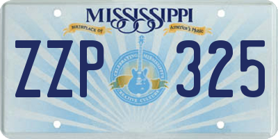 MS license plate ZZP325