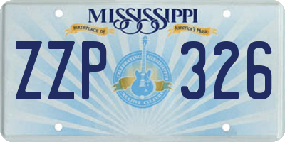 MS license plate ZZP326