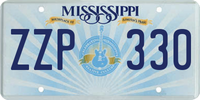 MS license plate ZZP330