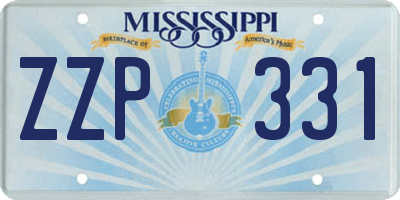 MS license plate ZZP331