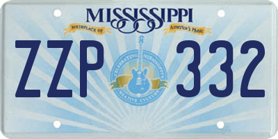 MS license plate ZZP332