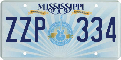MS license plate ZZP334