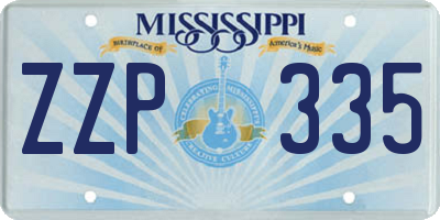 MS license plate ZZP335