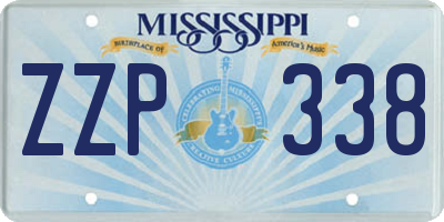 MS license plate ZZP338
