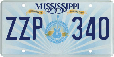 MS license plate ZZP340