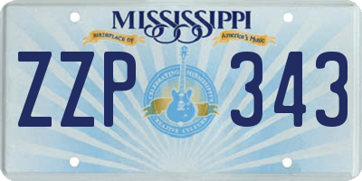 MS license plate ZZP343