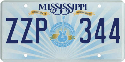 MS license plate ZZP344