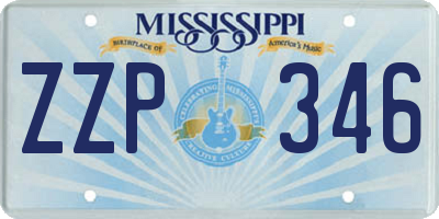 MS license plate ZZP346