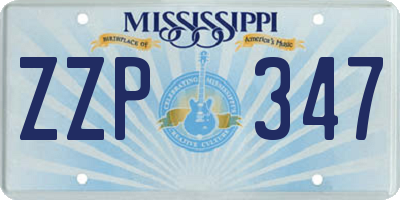 MS license plate ZZP347