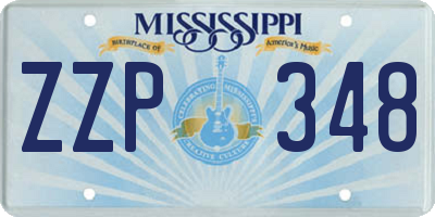 MS license plate ZZP348