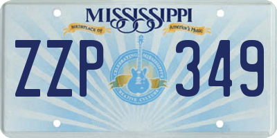 MS license plate ZZP349