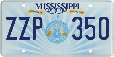 MS license plate ZZP350