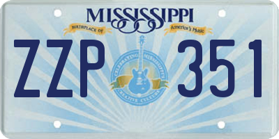 MS license plate ZZP351