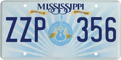 MS license plate ZZP356