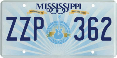 MS license plate ZZP362