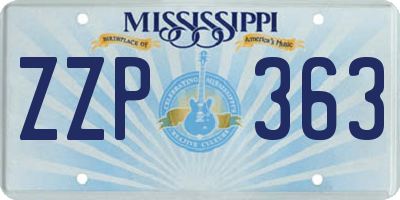 MS license plate ZZP363