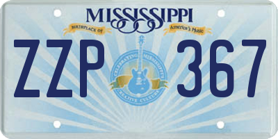 MS license plate ZZP367