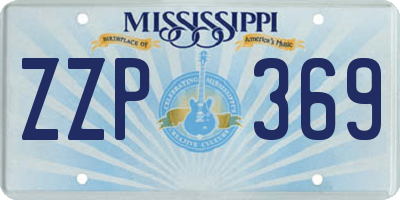 MS license plate ZZP369