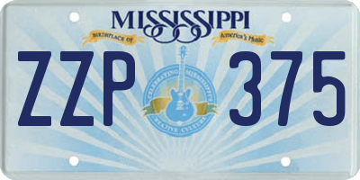 MS license plate ZZP375