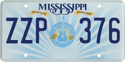 MS license plate ZZP376